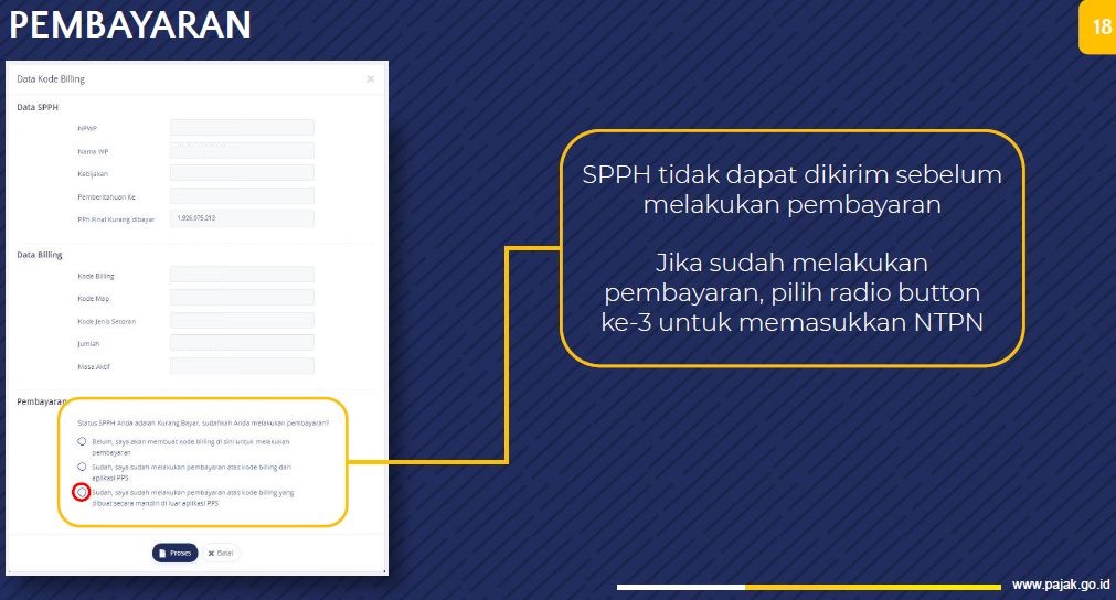 Simulasi SPPH untuk PPS 2022-Kode Billing PPS